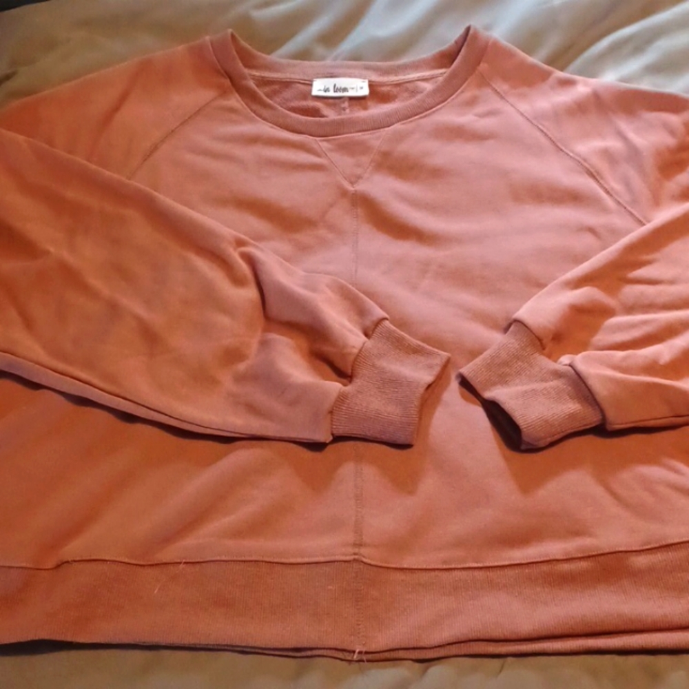 Cropped relaxed fit burnt orange sweatshirt